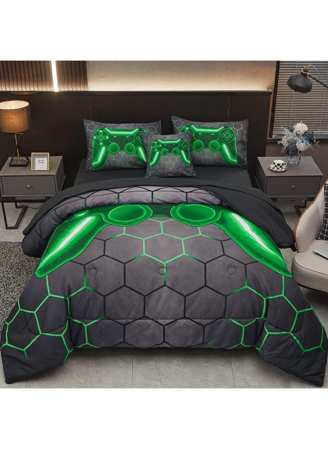 Generic - Tasselily Game Console Comforter Set (Green, Twin-6Pcs) - Image 1