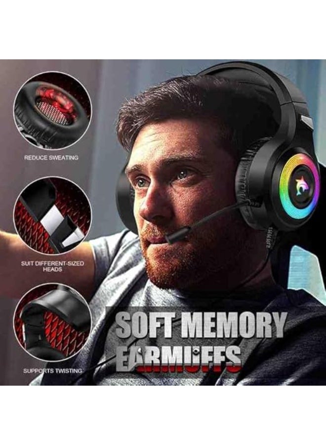 F2 Professional Gaming Headset - Surround Sound, Noise-Canceling Microphone, and LED Lighting - Image 4