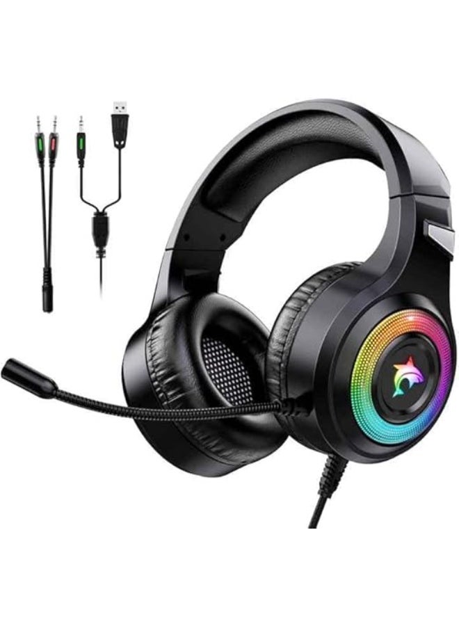 F2 Professional Gaming Headset - Surround Sound, Noise-Canceling Microphone, and LED Lighting - Image 1