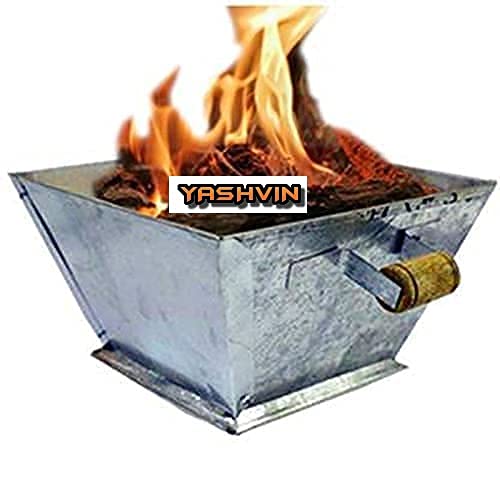YASHVIN Homam Kund 11 INCH Big Size Havan Kund/Yagna Kund for Vedic Hawan Rituals Heavy Wider Base | with Heavy Wooden Handles | Perfect Size for Home Yagna || Make in India RH45 - Image 1
