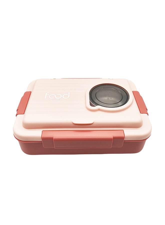 Noon East Stainless Steel Lunch Box, 1100ml, Double Decker, Flowproof Lid, Portable Food Container - Pink  - Image 1