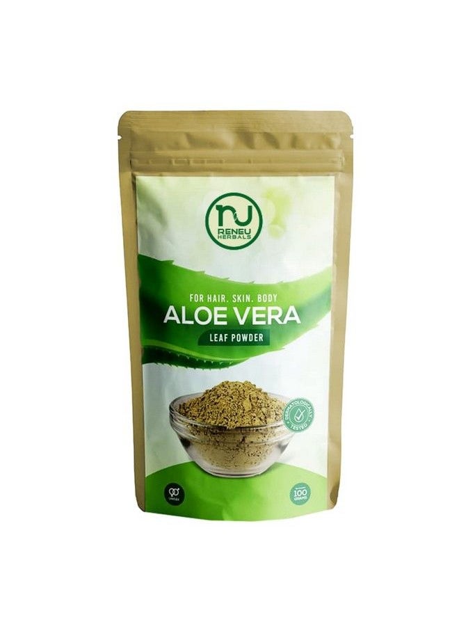 RENEU HERBALS - Dry Aloe Vera Powder ; Organic Herbal Powder For Hair And Skin I Repairs Frizz Dry Dull Hair I Face Pack For Glowing Fresh Hydrated Skin ; Tan Removal 100 Gm - Image 1