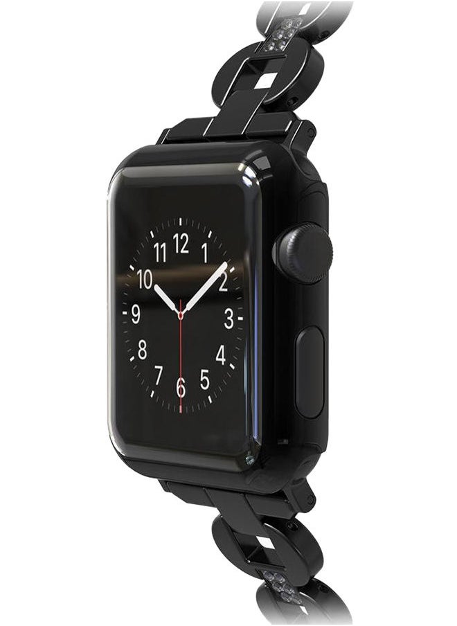 NIBEMINENT - Protective Screen For Apple Watch Series 3 42mm Band-000613 Clear/Black - Image 1