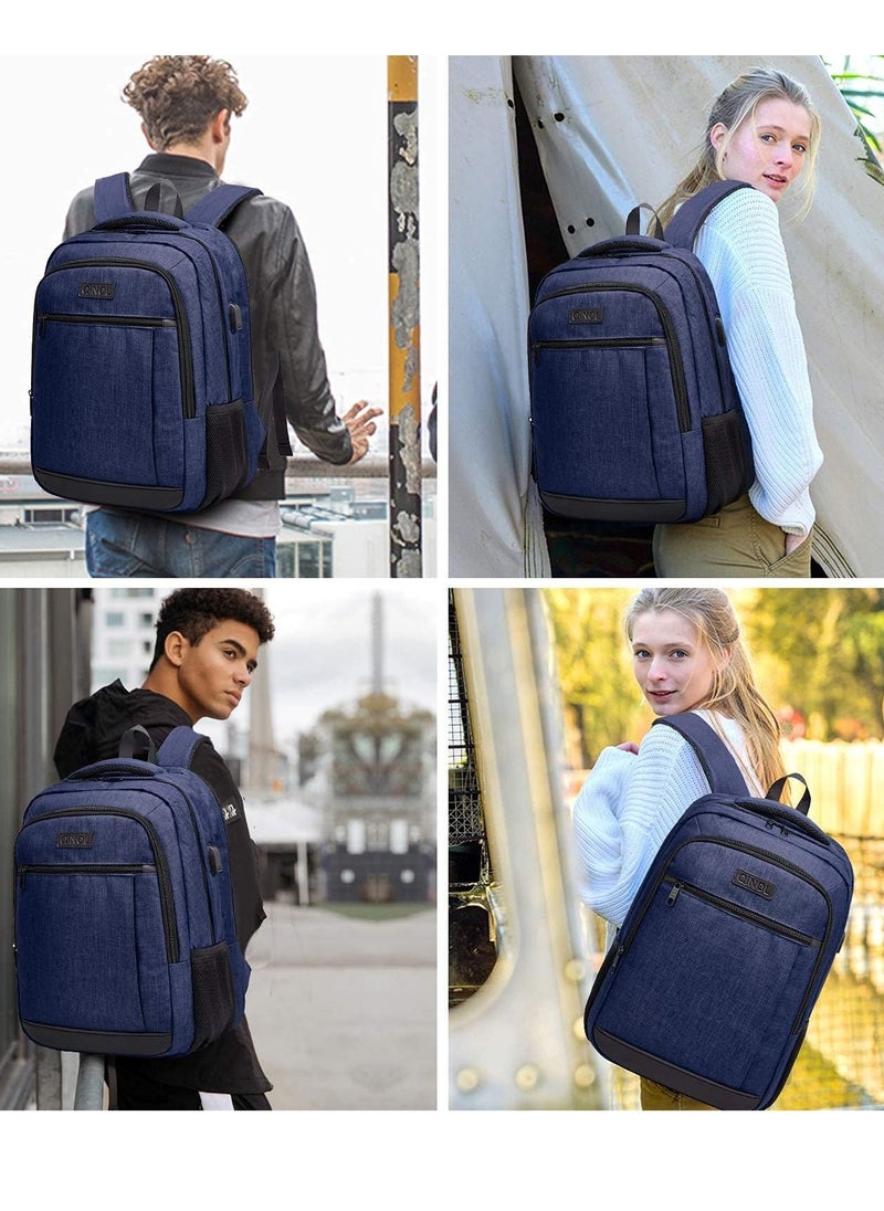QINOL - Qinol Travel/Business/School/College Multi-Purpose Laptop Backpack With USB Charging Port/Water Resistant And Can Fit Upto 17 inch Laptop - Image 1