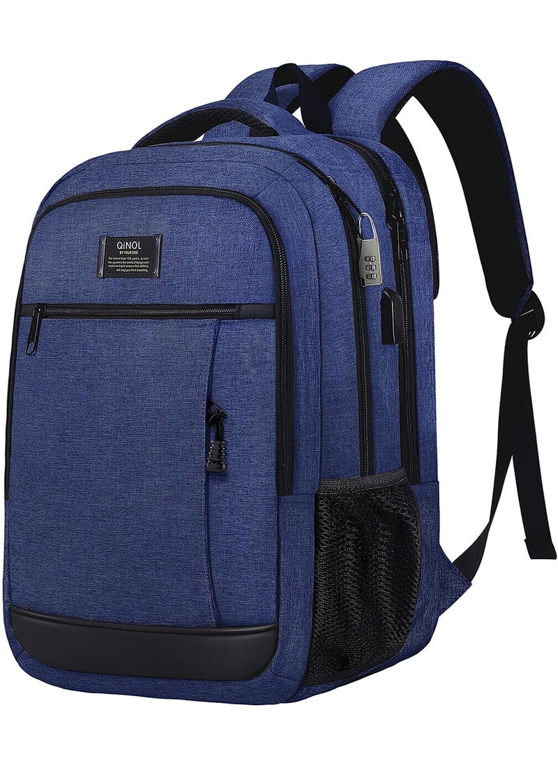 QINOL - Qinol Travel/Business/School/College Multi-Purpose Laptop Backpack With USB Charging Port/Water Resistant And Can Fit Upto 17 inch Laptop - Image 1