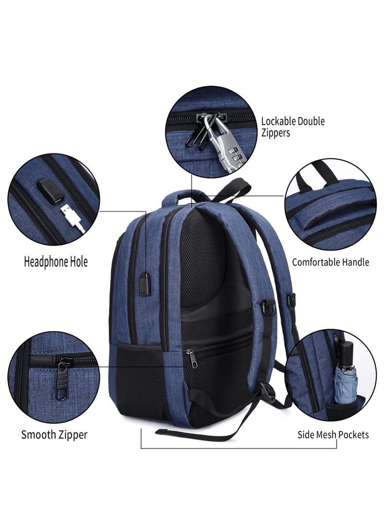 QINOL - Qinol Travel/Business/School/College Multi-Purpose Laptop Backpack With USB Charging Port/Water Resistant And Can Fit Upto 17 inch Laptop - Image 1