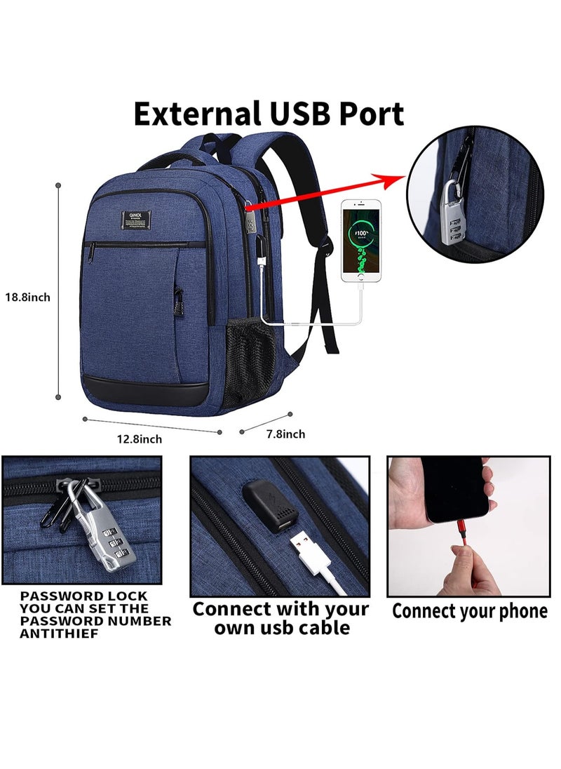 QINOL - Qinol Travel/Business/School/College Multi-Purpose Laptop Backpack With USB Charging Port/Water Resistant And Can Fit Upto 17 inch Laptop - Image 1