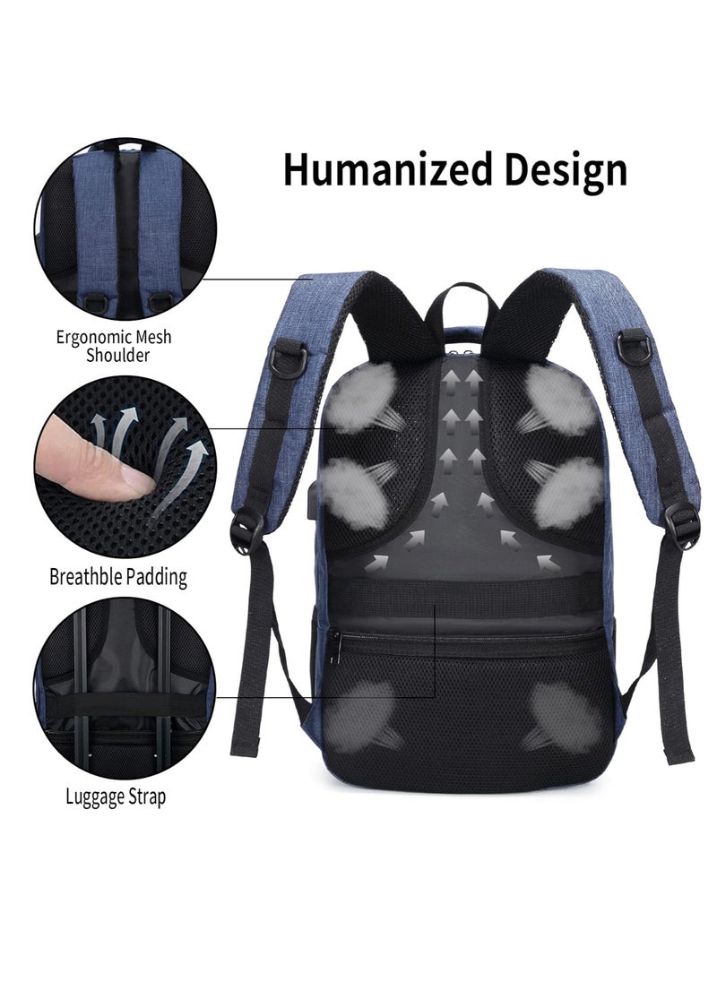 QINOL - Qinol Travel/Business/School/College Multi-Purpose Laptop Backpack With USB Charging Port/Water Resistant And Can Fit Upto 17 inch Laptop - Image 1
