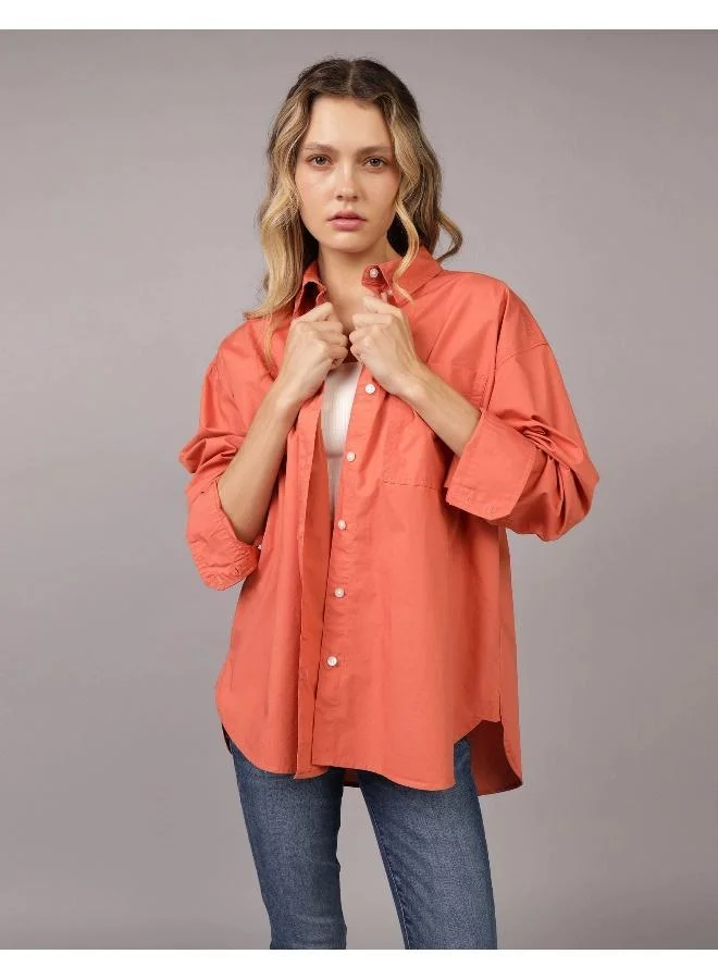 American Eagle Puff Sleeve Ruched Top