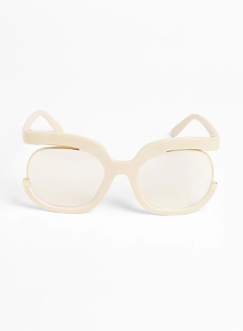 Haute Sauce The Hanging Butterfly Sunglasses - Ivory White