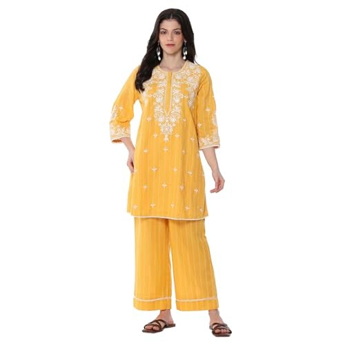 Biba بيبا مجموعة كورتا قطنية للنساء، السفلية (SKDSHRSUM10639SS25LAV_Yellow, Medium) - Image 1