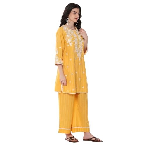 Biba بيبا مجموعة كورتا قطنية للنساء، السفلية (SKDSHRSUM10639SS25LAV_Yellow, Medium) - Image 3