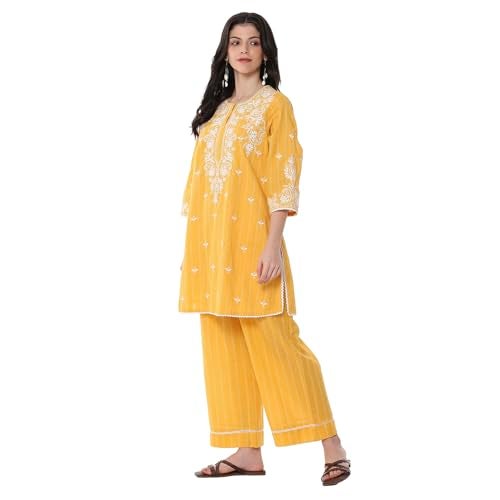 Biba بيبا مجموعة كورتا قطنية للنساء، السفلية (SKDSHRSUM10639SS25LAV_Yellow, Medium) - Image 2