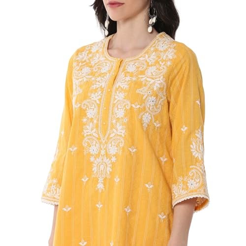 Biba بيبا مجموعة كورتا قطنية للنساء، السفلية (SKDSHRSUM10639SS25LAV_Yellow, Medium) - Image 5