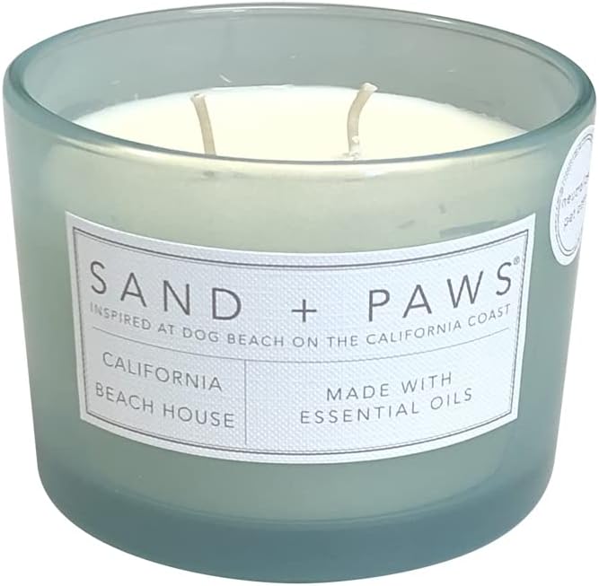 Sand + Fog Sand + Paws Scented Candle -California Beach House-Additional Scents and Sizes –Luxurious Air Freshening Jar Candles Neutralize pet Odors and Enhance Home décor – 100% Cotton Lead-Free Wicks - 12oz - Image 2