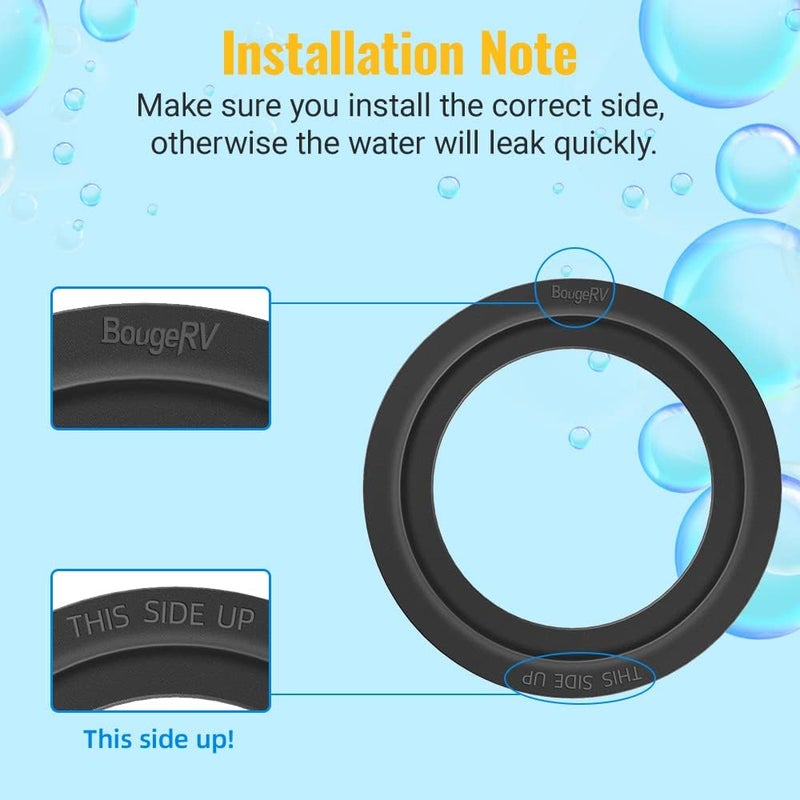 BougeRV RV Toilet Seal Flush Ball Seal Replacement RV Accessories Flush Ball Gaskets Compatible for Dometic 300/310/320- Equivalent to Part Number 385311658 (1 Pack) - Image 4