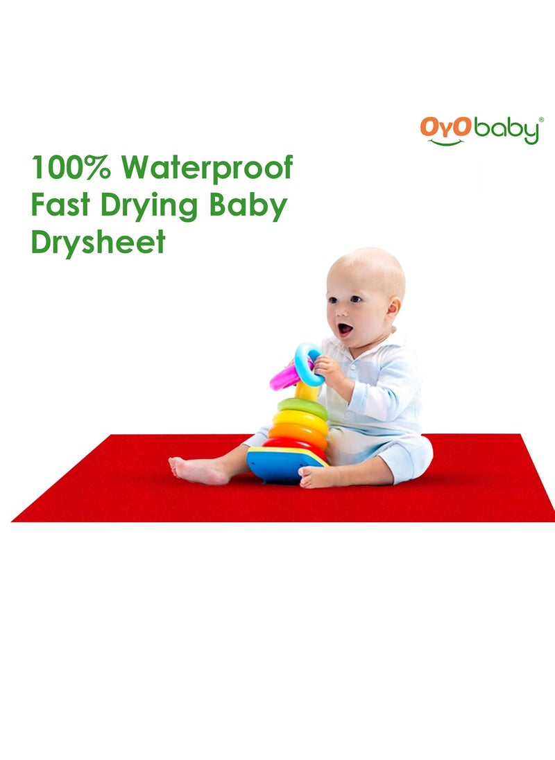 OYO BABY - OYO BABY - Baby Dry Sheet for New Born Babies | Infant Waterproof Bed Protector Sheet for Baby | Mattress Pads (Single Bed-(72" X 36"), Cherry Red), Polycotton - Image 1