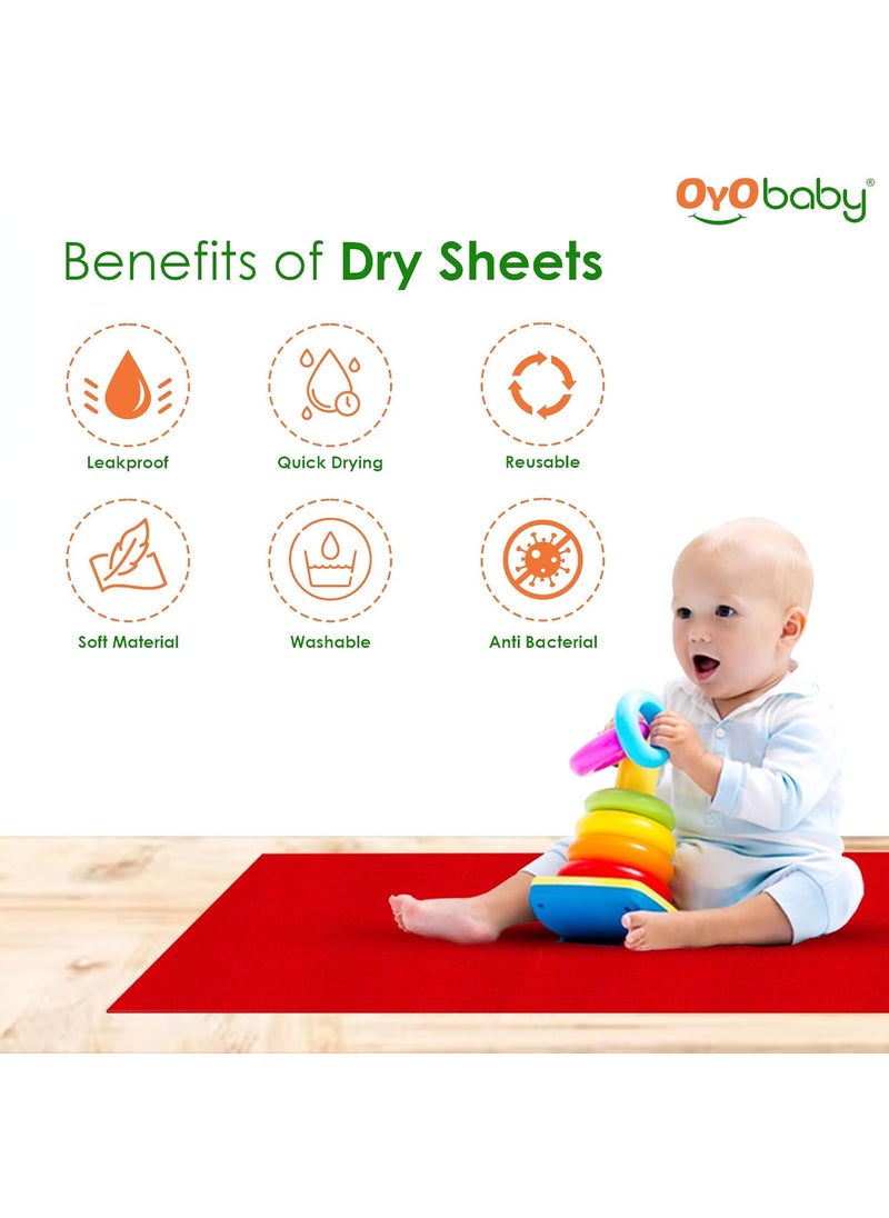 OYO BABY - OYO BABY - Baby Dry Sheet for New Born Babies | Infant Waterproof Bed Protector Sheet for Baby | Mattress Pads (Single Bed-(72" X 36"), Cherry Red), Polycotton - Image 1