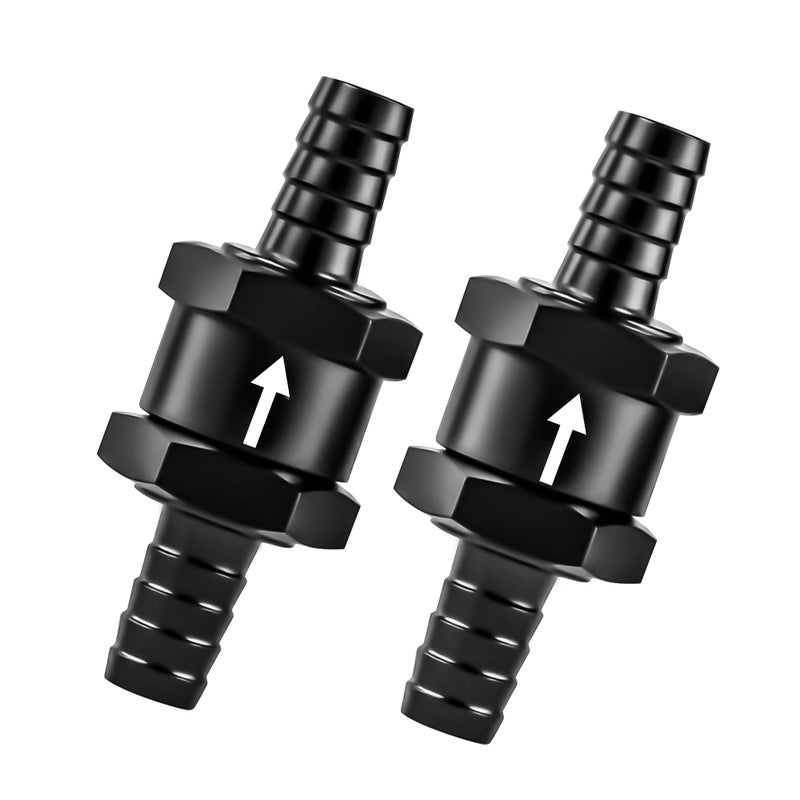 Vigorighter 38 Inch 2PCS Fuel Oneway Check Valve Aluminium Alloy 10mm OD Fuel Line Check Valve One Way Non Return for Diesel Gasoline Water Black Set of 2 - Image 3
