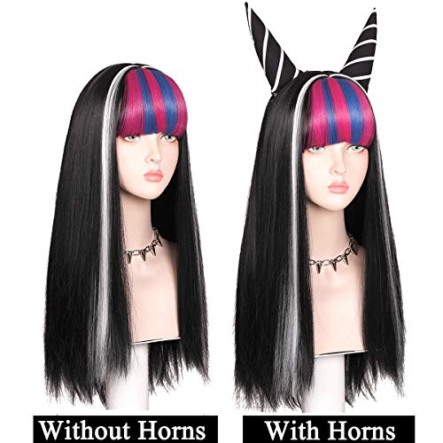ColorGround 65cm Wig with Ear Clips and Necklace with Detachable Horns - Image 5