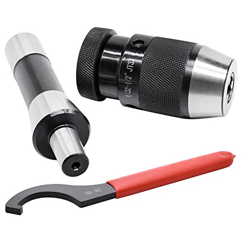 Earl Diamond Super Heavy Duty 1/32"-1/2" Drill Chuck with R8 Shank Adapter Precision Integrated Keyless Drill Chuck (JT33) - Image 2
