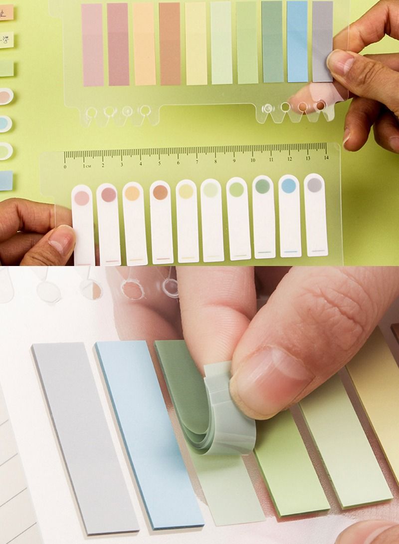 10-Color Index Flag Set Sticky Notes For Annotation Books Page Markers Index School Supplies Label Paper, Memory Paper - Image 1