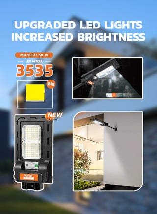 Solar Lights Outdoor 50W Motion Sensor Waterproof LED Street Light Easy Install - view 3