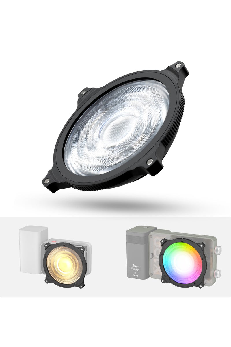 ZHIYUN Mini Lens Reflector (ZY Mount) Adjustable Light Modifier 5X Brightness Boost Suitable for X100RGB X100Bi-Color CX100 X60 Continuous Output Lighting for Photography Video Lighting Tool only 99g - Image 1