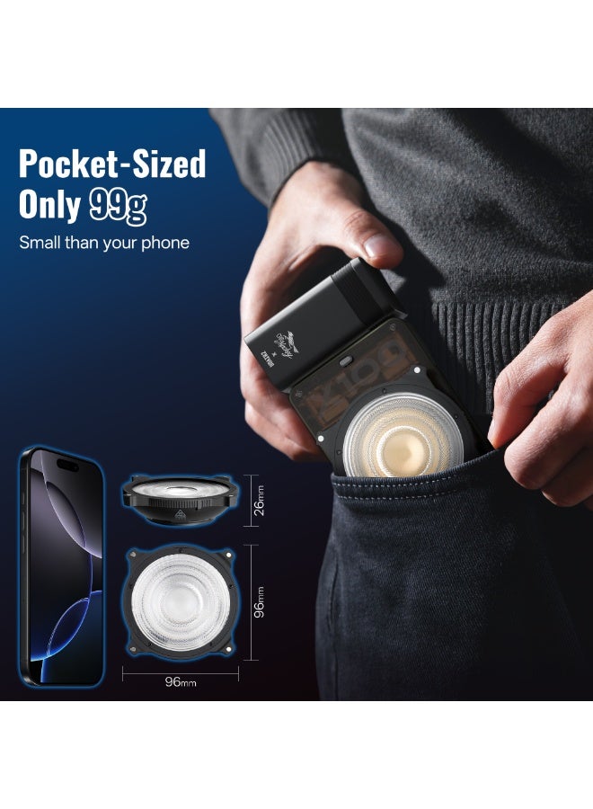 ZHIYUN Mini Lens Reflector (ZY Mount) Adjustable Light Modifier 5X Brightness Boost Suitable for X100RGB X100Bi-Color CX100 X60 Continuous Output Lighting for Photography Video Lighting Tool only 99g - Image 3