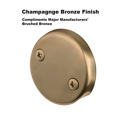 Artiwell Tip-Toe Tub Trim Set with Two-Hole Overflow Faceplate and No Plumber’s Gasket, Replacement Bath Drain Trim Kit with Universal Fine/Coarse Thread, No Putty Installation by Artiwell (Champagne Bronze) - Image 2