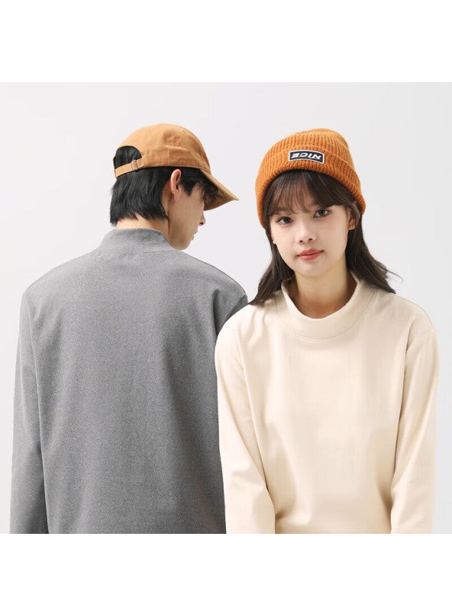 GENIOLAMODE Men'S Long Sleeve T-Shirt With Fleece Lining For Winter Warmth Inner Wear High Neck Autumn Base Layer Khaki 2Xl - Image 2