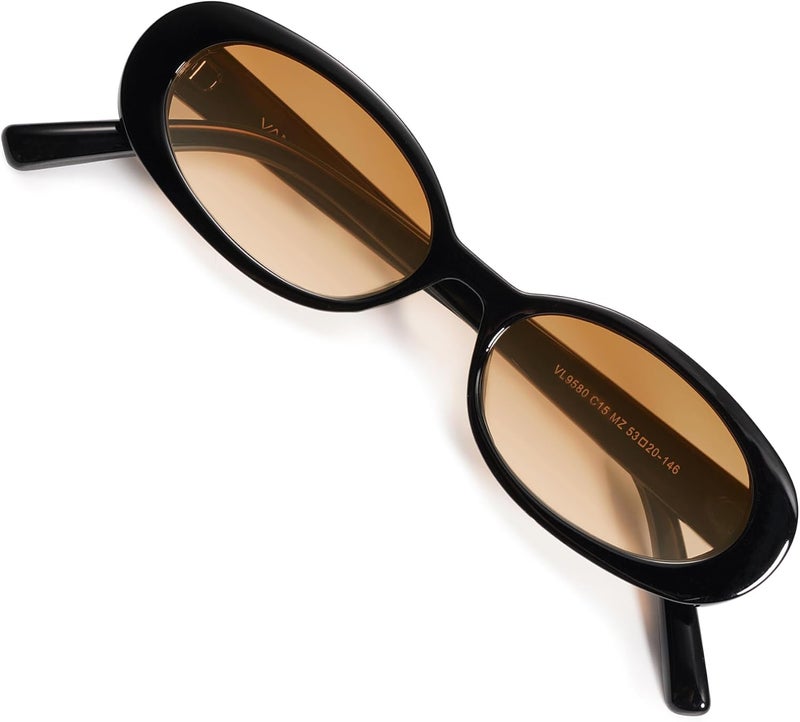 VANLINKER Polarized Retro Oval Sunglasses for Women and Men Small 90s Style VL9580 - Image 1