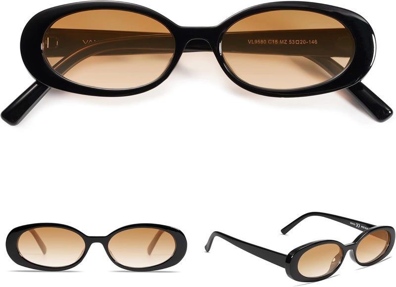VANLINKER Polarized Retro Oval Sunglasses for Women and Men Small 90s Style VL9580 - Image 2