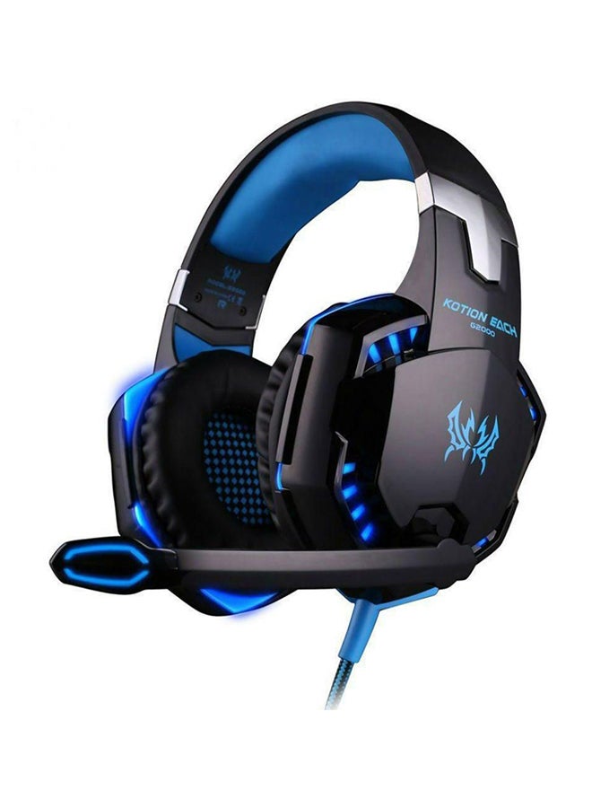 KOTION EACH G2000 Game Headphone Headset Stereo Bass Over-ear Headband Mic Black/Blue - Image 2