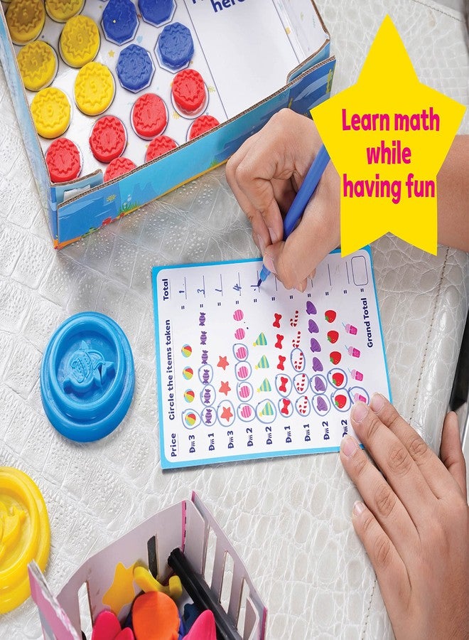 Dough Magic Baby Shark Shop & Count Activity Set with Moulding Lid & 6 Tubs 50g Each|Roleplay Set|Fun & Learn Math with Soft Dough|Boost Creativity & Imagination|Gift Set Kids 3 Years+|Made in India - Image 3