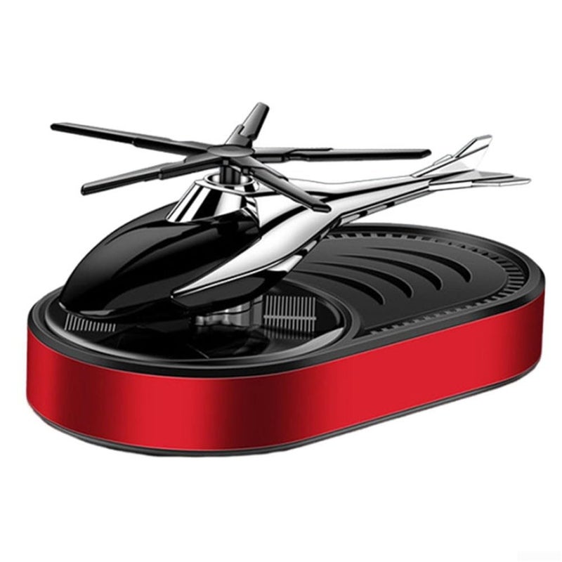 Solar car perfume diffuser, modern rotary helicopter car perfume (red) - Image 1