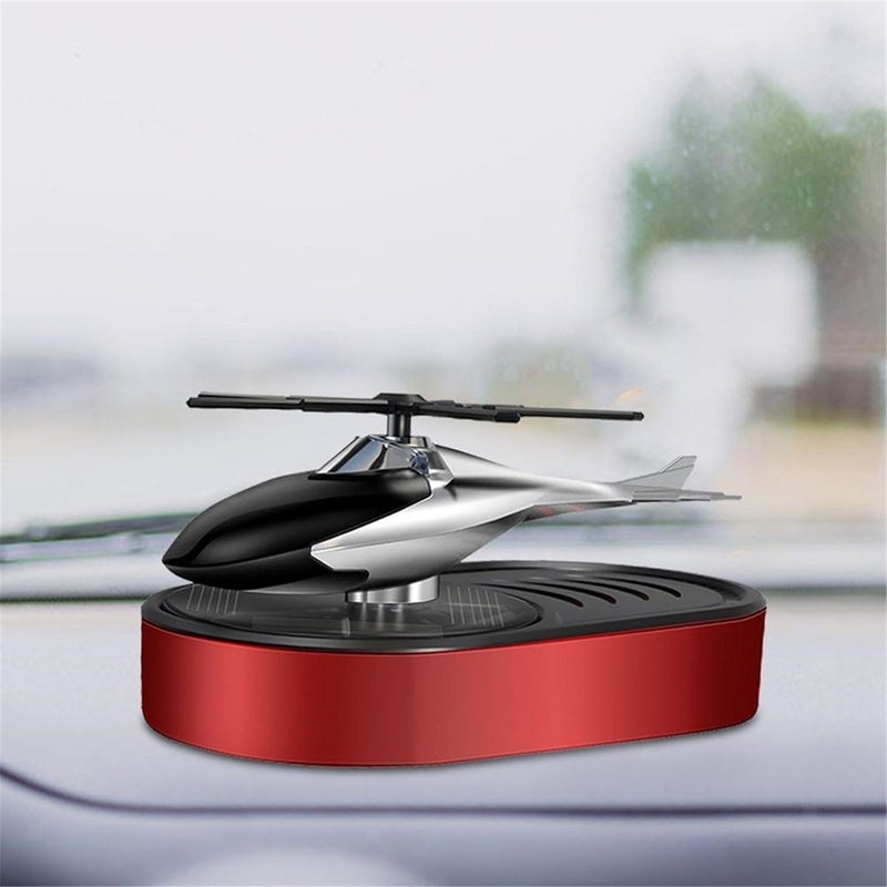 Solar car perfume diffuser, modern rotary helicopter car perfume (red) - Image 5