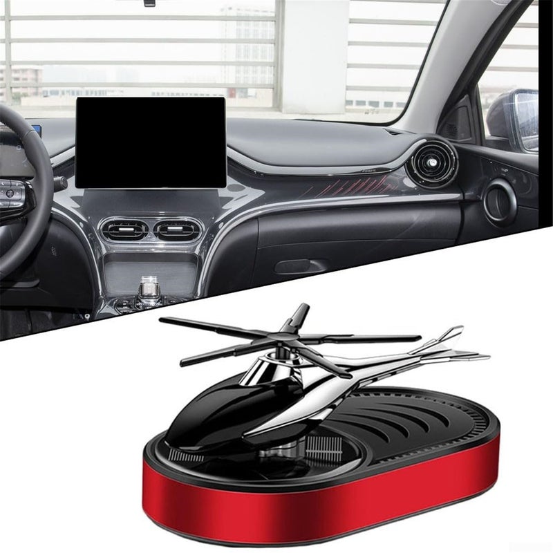 Solar car perfume diffuser, modern rotary helicopter car perfume (red) - Image 3