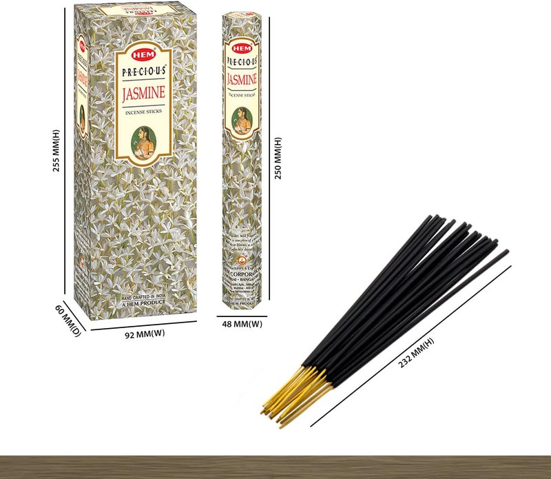 HEM Precious Jasmine Incense Sticks - Box of Six 20 Gram Tubes - Image 2