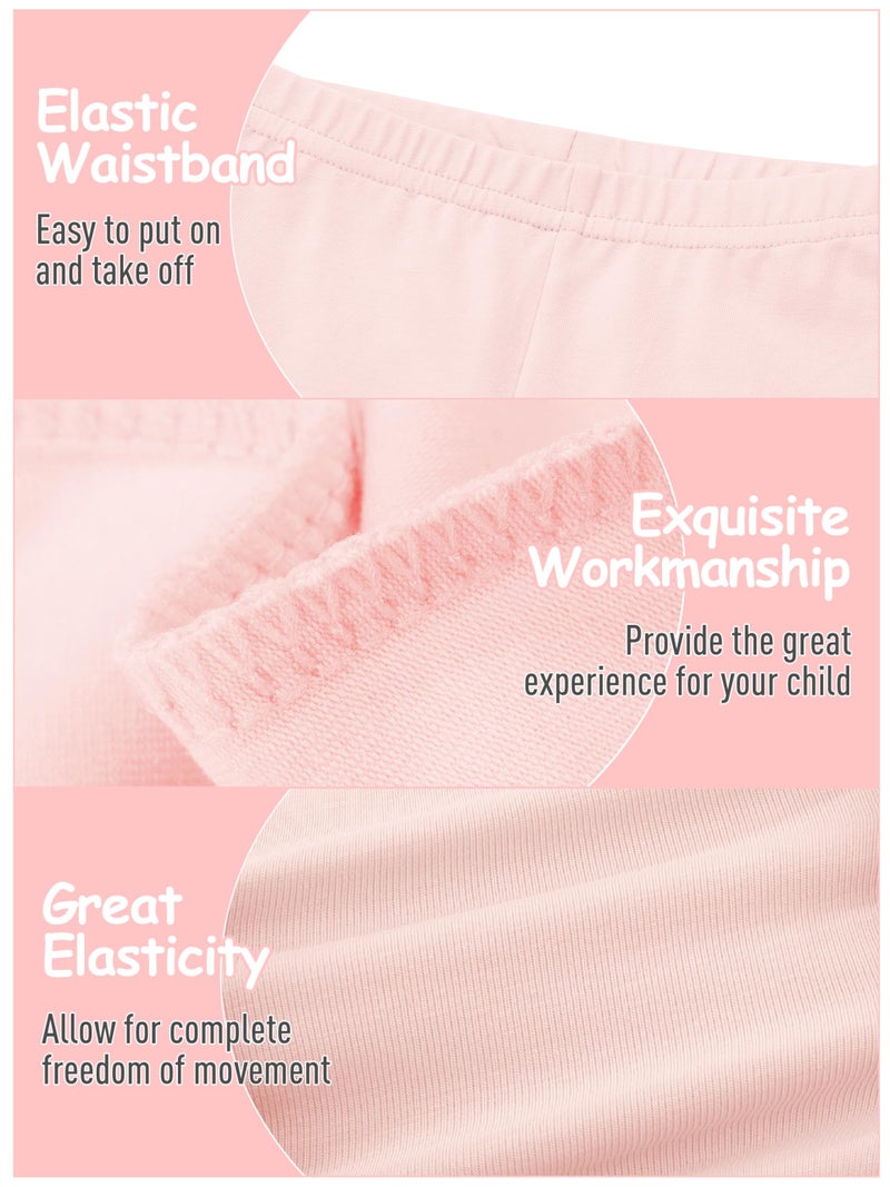 Resinta Toddler and Baby Girls Leggings Pants Full Length Cotton Basic Leggings Multipack Stretchy Soft Tights Pants - Image 5