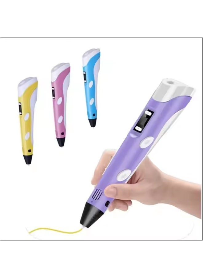 MOCOM 3D Printing Pen with LCD Display – Safe for Kids & Adults | 30M PLA Filament, Stencil Book, Project Guide & Charger | Adjustable Speed & Temp | Anti-Clog, Auto Sleep | Creative 3D Drawing Tool  - Image 1