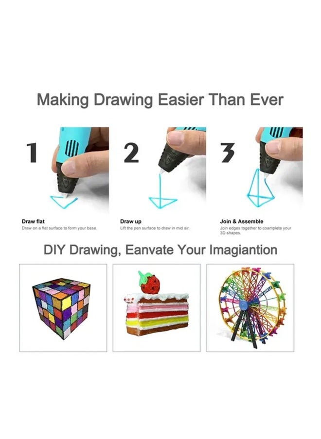 MOCOM 3D Printing Pen with LCD Display – Safe for Kids & Adults | 30M PLA Filament, Stencil Book, Project Guide & Charger | Adjustable Speed & Temp | Anti-Clog, Auto Sleep | Creative 3D Drawing Tool  - Image 5