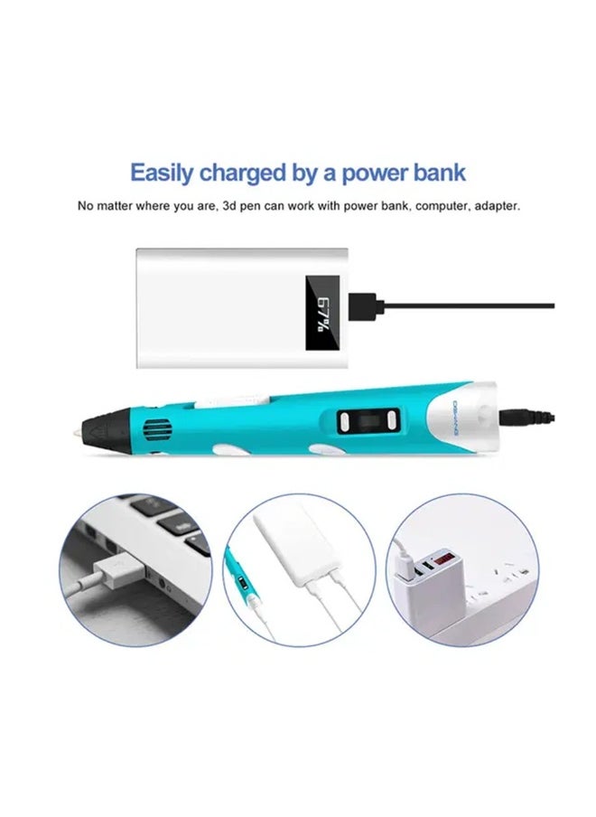 MOCOM 3D Printing Pen with LCD Display – Safe for Kids & Adults | 30M PLA Filament, Stencil Book, Project Guide & Charger | Adjustable Speed & Temp | Anti-Clog, Auto Sleep | Creative 3D Drawing Tool  - Image 4