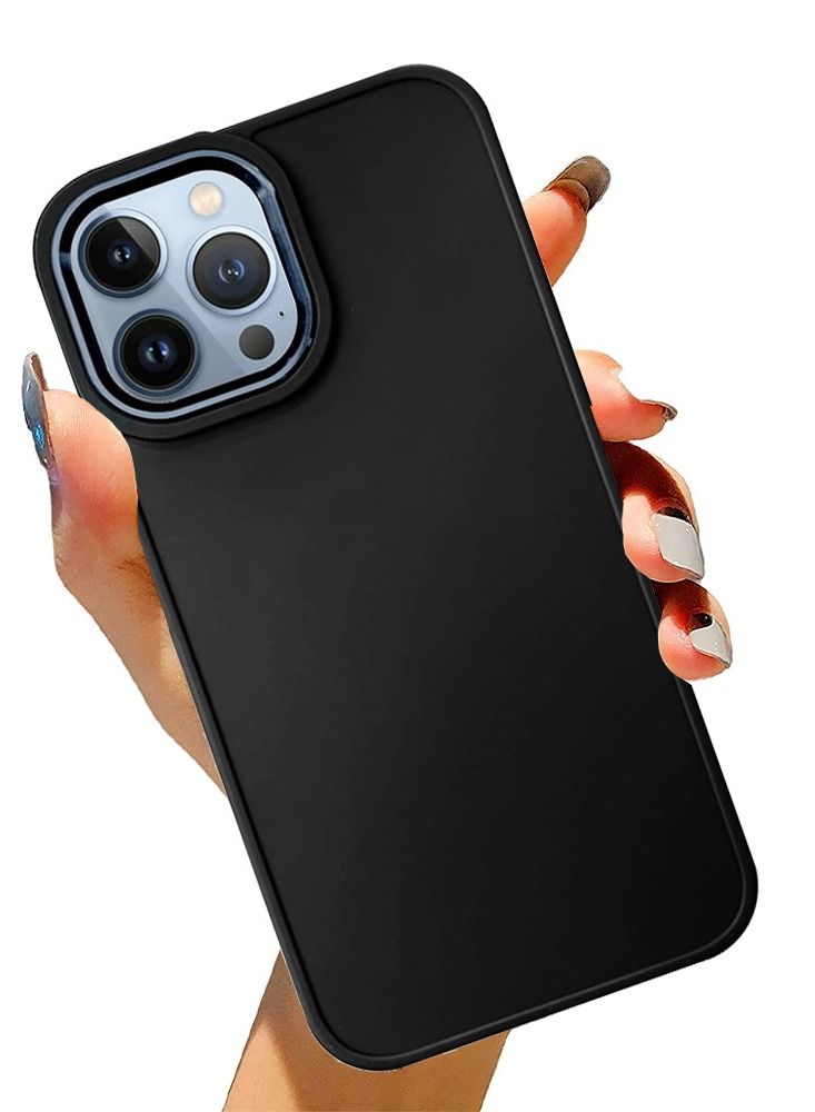 JOWAY iPhone 13 Pro Silicone Case Soft Ultra Slim Shockproof Back Cover 6.1 inch Black - Image 4