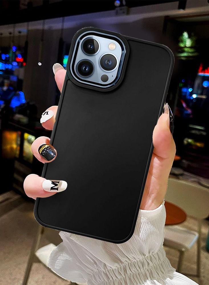 JOWAY iPhone 13 Pro Silicone Case Soft Ultra Slim Shockproof Back Cover 6.1 inch Black - Image 3