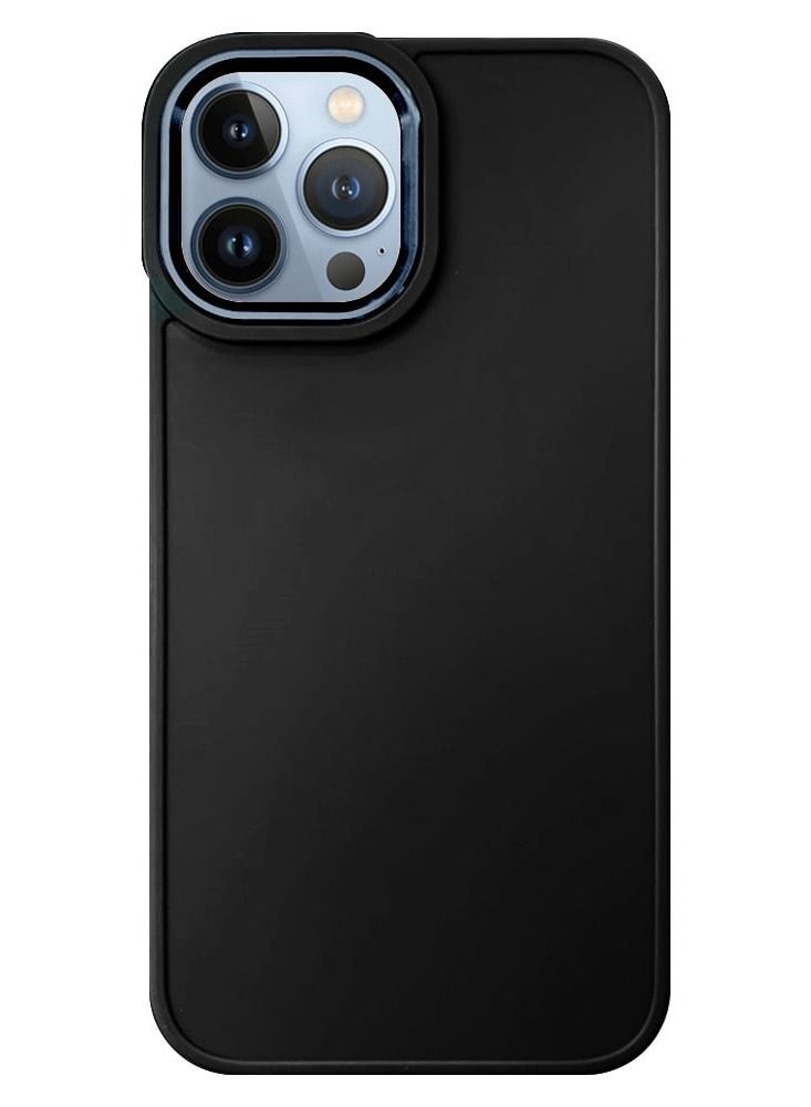 JOWAY iPhone 13 Pro Silicone Case Soft Ultra Slim Shockproof Back Cover 6.1 inch Black - Image 1