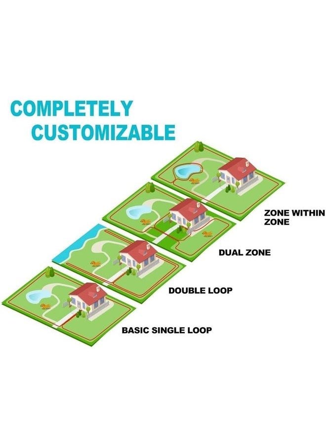Electric Wireless Dog Fence System, Dog Training Collar System with Remote Control, 656 Feet In-Ground Fence Boundary Container, Expandable to Multiple Dogs