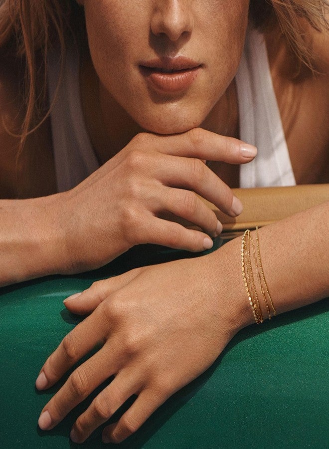 FANZE Layered Gold Bracelet for Women Dainty Bracelet Set Chain Link Bracelet Small Cute Women's Jewelry Gift Gold-Tone - Image 3