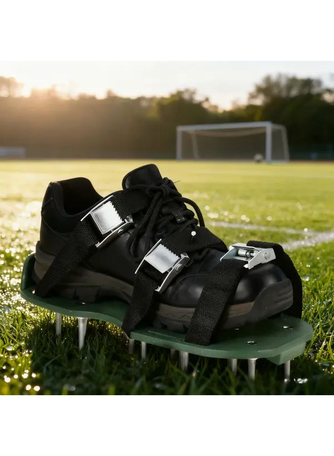 Black Lawn Aeration Shoes Durable Plastic Iron Build For Long Term Outdoor Use - Image 5