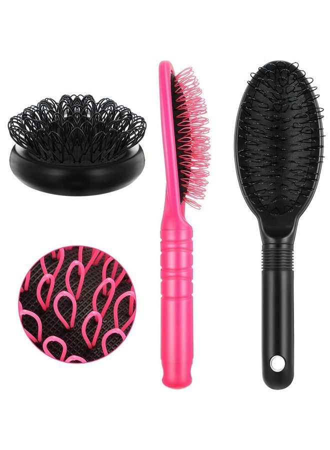 BOAO 2 Pieces Loop Wig Brush Hair Extension Brush Hair Pieces Toupees Weaves Brush For Brushing Styling Detangling Natural And Synthetic Hair Wig Brush Set  - Image 1